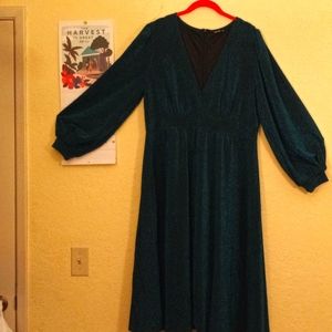 Shein Teal shiny party dress 2XL